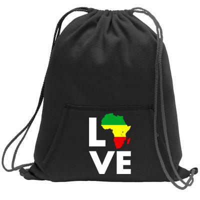 LOVE Africa Map Black History Month Sweatshirt Cinch Pack Bag