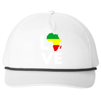 LOVE Africa Map Black History Month Snapback Five-Panel Rope Hat