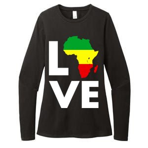 LOVE Africa Map Black History Month Womens CVC Long Sleeve Shirt