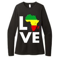 LOVE Africa Map Black History Month Womens CVC Long Sleeve Shirt