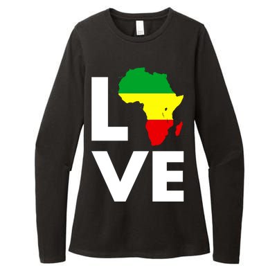 LOVE Africa Map Black History Month Womens CVC Long Sleeve Shirt