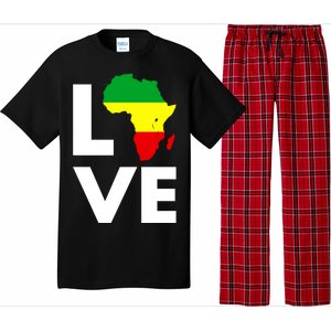 LOVE Africa Map Black History Month Pajama Set