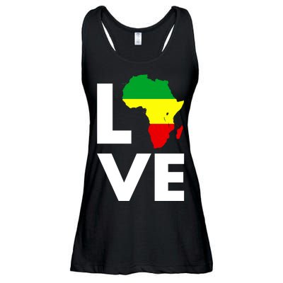 LOVE Africa Map Black History Month Ladies Essential Flowy Tank