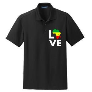 LOVE Africa Map Black History Month Dry Zone Grid Polo