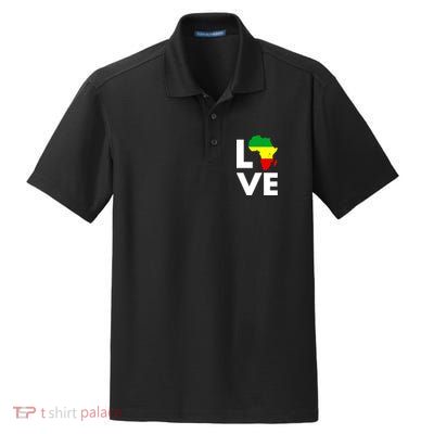 LOVE Africa Map Black History Month Dry Zone Grid Polo