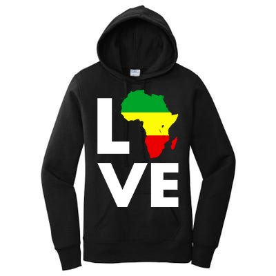 LOVE Africa Map Black History Month Women's Pullover Hoodie