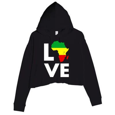 LOVE Africa Map Black History Month Crop Fleece Hoodie