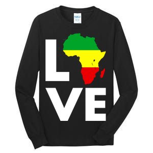 LOVE Africa Map Black History Month Tall Long Sleeve T-Shirt