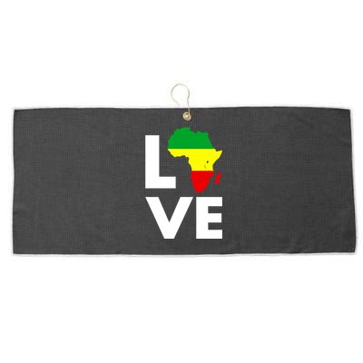 LOVE Africa Map Black History Month Large Microfiber Waffle Golf Towel