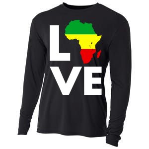 LOVE Africa Map Black History Month Cooling Performance Long Sleeve Crew