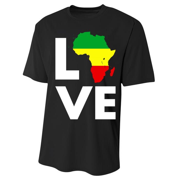 LOVE Africa Map Black History Month Performance Sprint T-Shirt