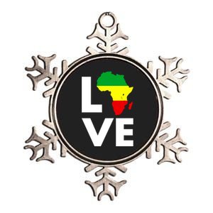 LOVE Africa Map Black History Month Metallic Star Ornament