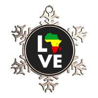 LOVE Africa Map Black History Month Metallic Star Ornament