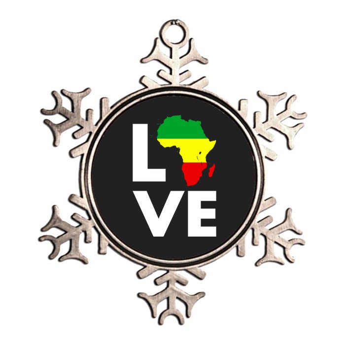 LOVE Africa Map Black History Month Metallic Star Ornament