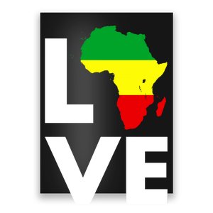 LOVE Africa Map Black History Month Poster