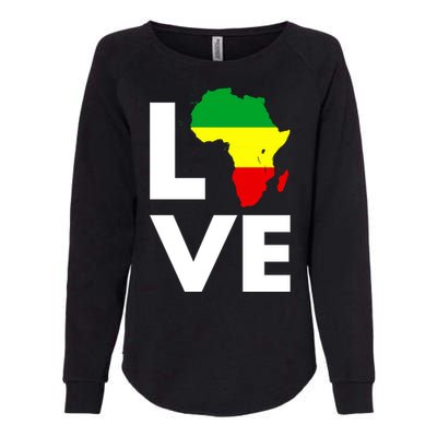 LOVE Africa Map Black History Month Womens California Wash Sweatshirt