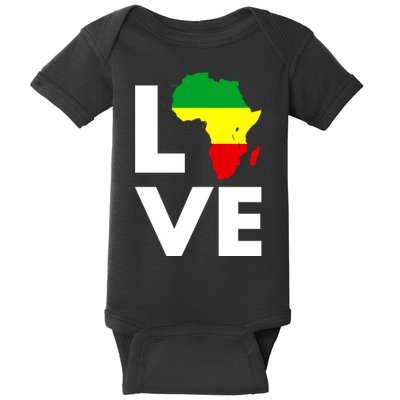 LOVE Africa Map Black History Month Baby Bodysuit