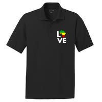 LOVE Africa Map Black History Month PosiCharge RacerMesh Polo