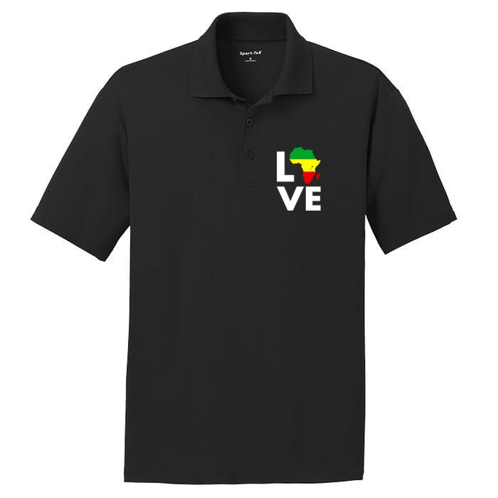 LOVE Africa Map Black History Month PosiCharge RacerMesh Polo