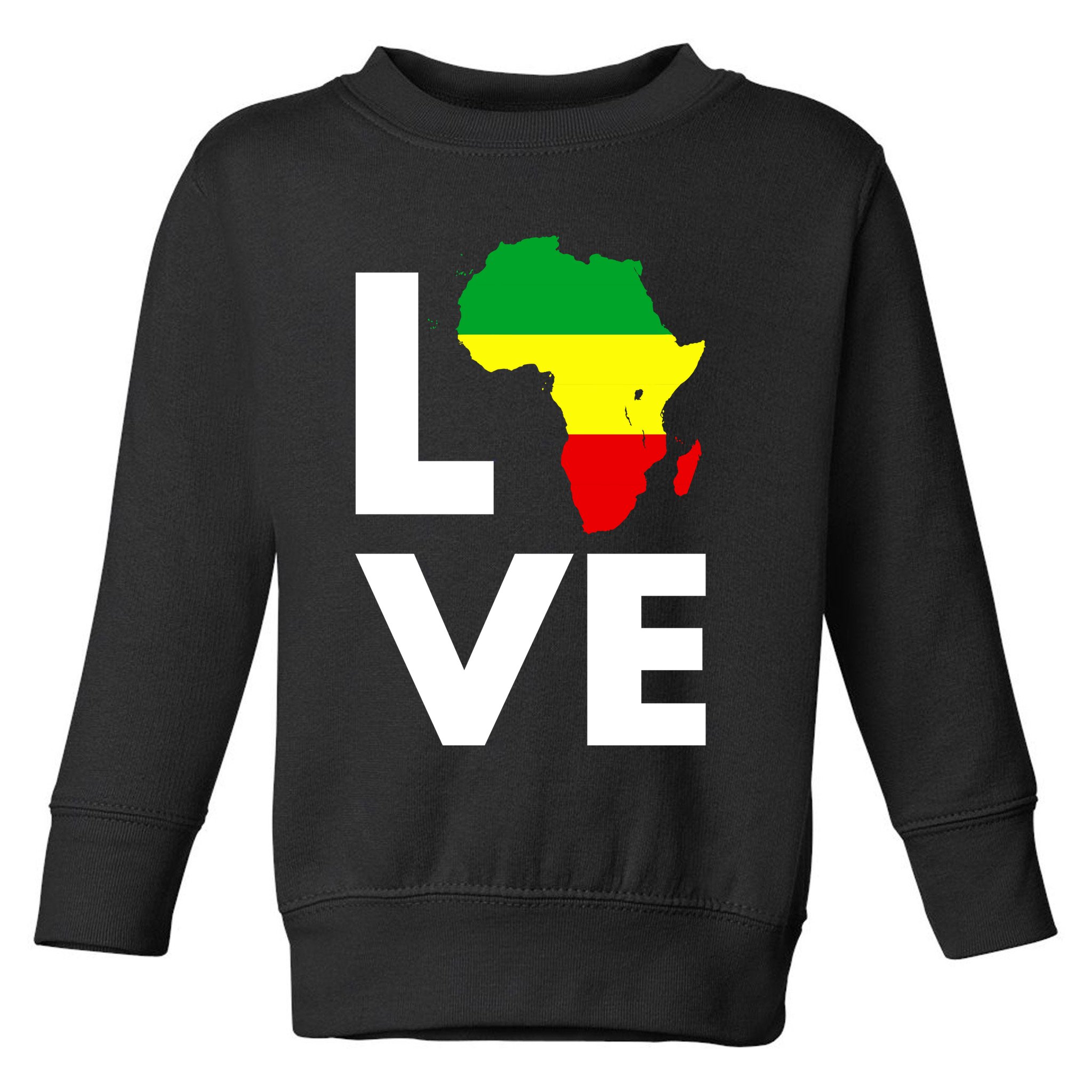 LOVE Africa Map Black History Month Toddler Sweatshirt