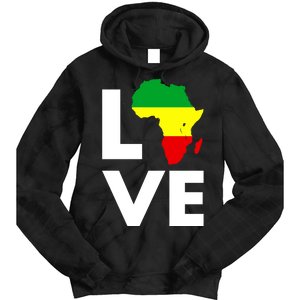 LOVE Africa Map Black History Month Tie Dye Hoodie