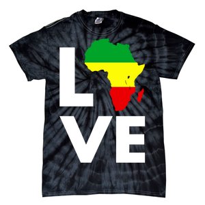 LOVE Africa Map Black History Month Tie-Dye T-Shirt