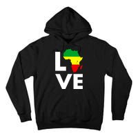 LOVE Africa Map Black History Month Tall Hoodie