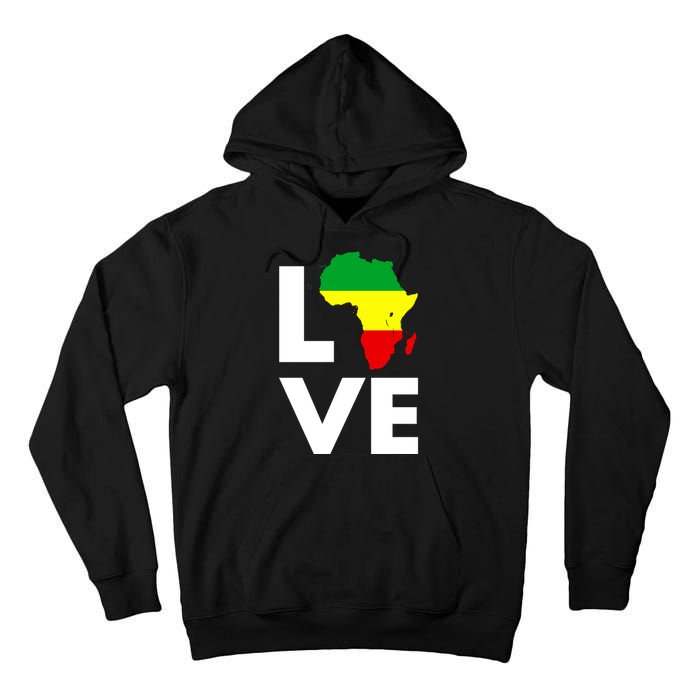 LOVE Africa Map Black History Month Tall Hoodie