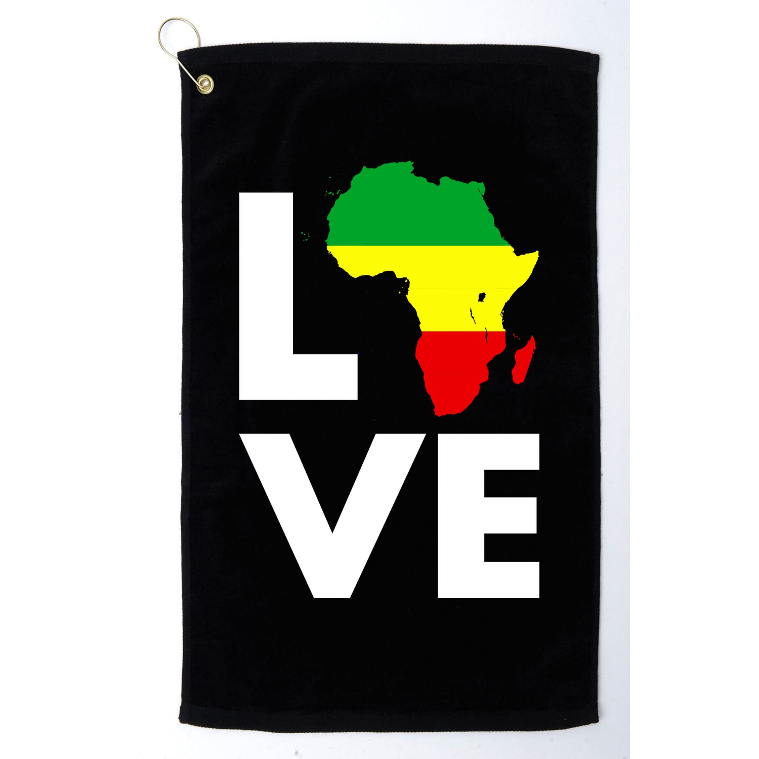 LOVE Africa Map Black History Month Golf Towel
