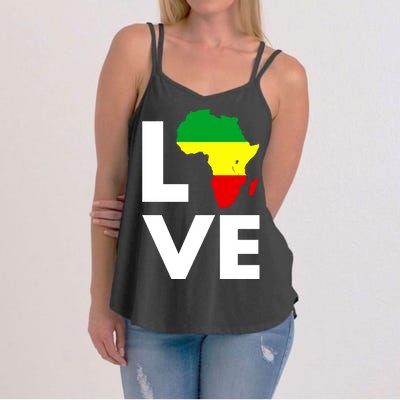 LOVE Africa Map Black History Month Women's Strappy Tank