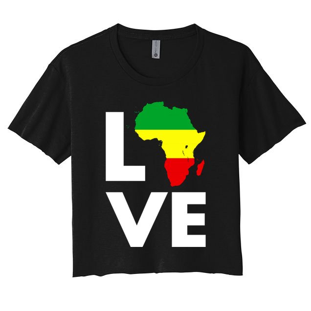 LOVE Africa Map Black History Month Crop Top