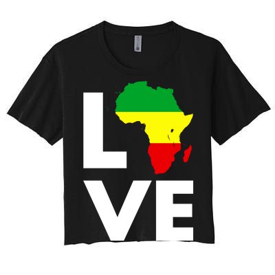 LOVE Africa Map Black History Month Women's Crop Top Tee