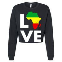 LOVE Africa Map Black History Month Cropped Pullover Crew