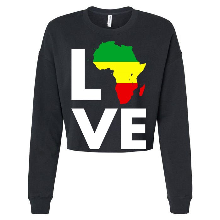 LOVE Africa Map Black History Month Cropped Pullover Crew