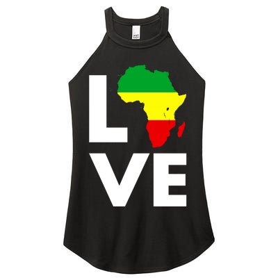 LOVE Africa Map Black History Month Women's Perfect Tri Rocker Tank