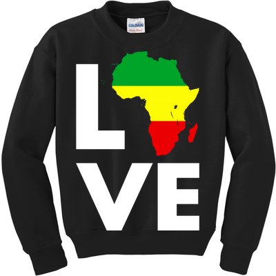 LOVE Africa Map Black History Month Kids Sweatshirt