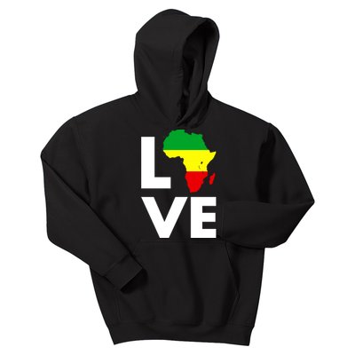 LOVE Africa Map Black History Month Kids Hoodie