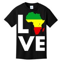 LOVE Africa Map Black History Month Kids T-Shirt