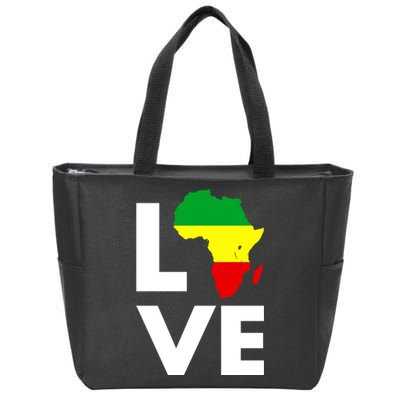 LOVE Africa Map Black History Month Zip Tote Bag