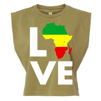 LOVE Africa Map Black History Month Garment-Dyed Women's Muscle Tee