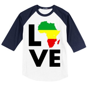 LOVE Africa Map Black History Month Baseball Sleeve Shirt