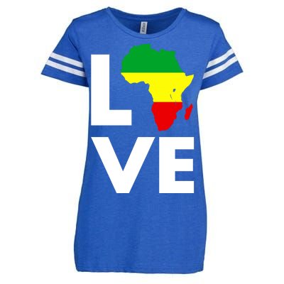 LOVE Africa Map Black History Month Enza Ladies Jersey Football T-Shirt