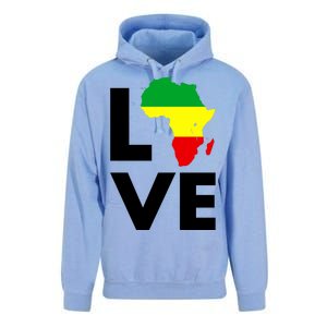 LOVE Africa Map Black History Month Unisex Surf Hoodie