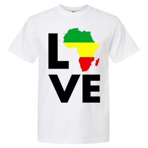 LOVE Africa Map Black History Month Garment-Dyed Heavyweight T-Shirt