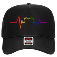 Love All Gay Pride Heart Pulse Trucker Hat