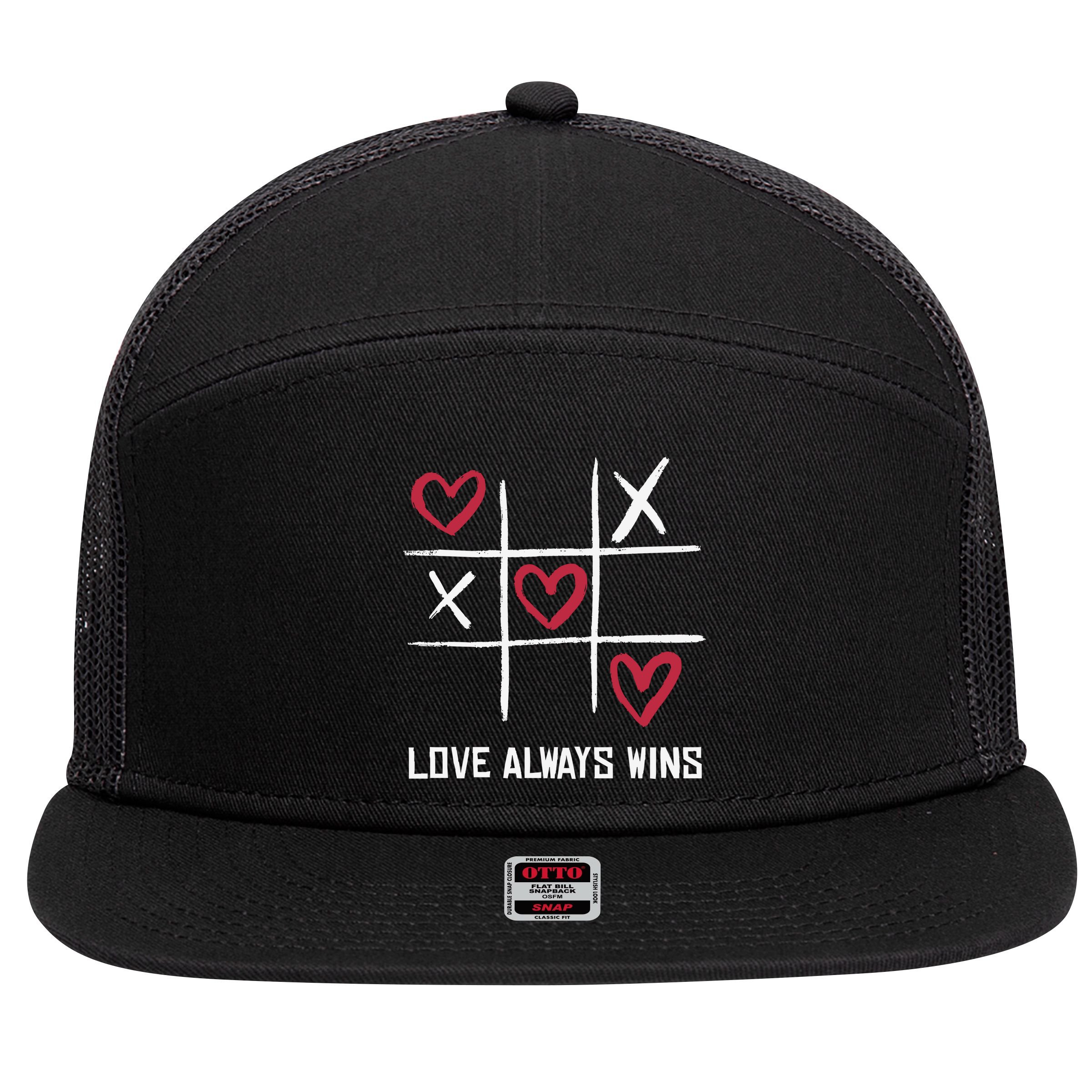 Love Always Wins Game 7 Panel Mesh Trucker Snapback Hat