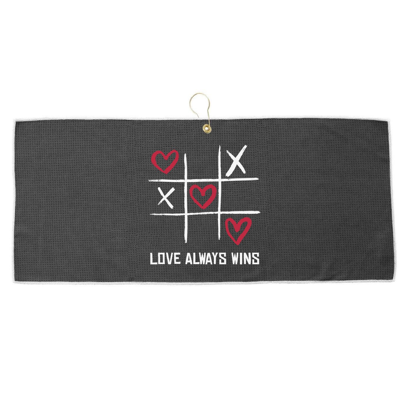 Love Always Wins Game Large Microfiber Waffle Golf Towel