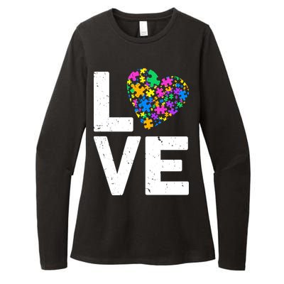 Love Autism Heart Womens CVC Long Sleeve Shirt