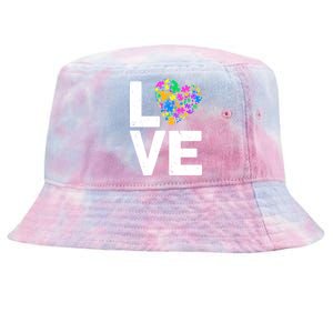 Love Autism Heart Tie-Dyed Bucket Hat