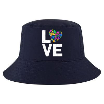 Love Autism Heart Cool Comfort Performance Bucket Hat